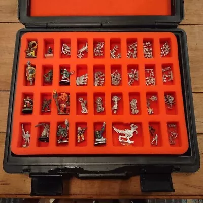 GAMES WORKSHOP - HARD PLASTIC CARRY CASE 3-LEVEL FOAM INSERTS W /Characters • £96.41