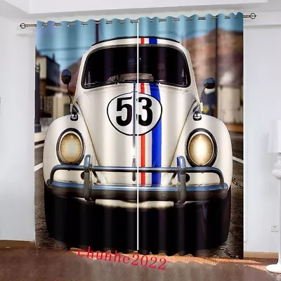 3D Racing Car Boys Sports Bedroom Curtains Ring Blackout Door Decor UV Protect • £63.24