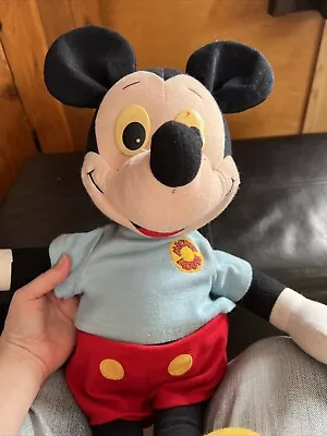 Vintage 1985 Talking Pull String Mickey Mouse Plush Doll 22 Inch Doesn’t Work • £9.17