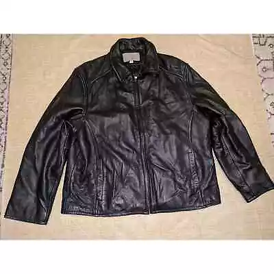 Guess Men’s Xl Black Leather Moto Jacket • $35