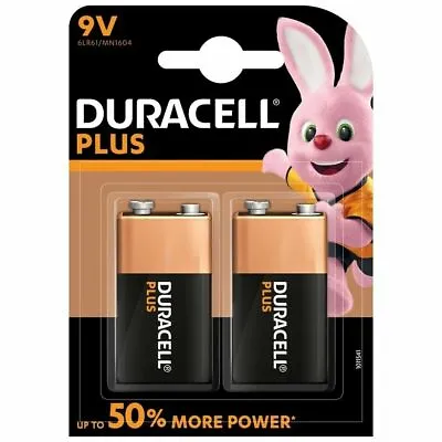 £6.23 • Buy Duracell Plus 9V 6LR61 MN1604 PP3 Alkaline Batteries - Pack Of 2