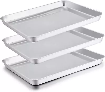 Baking Sheets Set Of 3 Stainless Steel Cookie Sheet Baking Tray Pan 16X12X1 I • $30.24