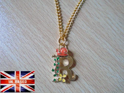 £3.29 • Buy Letters Initial Alphabet Colorful Funny Pendant Gold Chain Necklace Child Girls