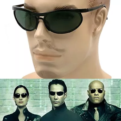 Vintage Classic The Matrix Style Women Men Morpheus Sunglasses Costume Rivet • £11.81