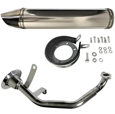 GY6 150cc Scooter Performance Exhaust Muffler 4-Stroke Chrome Canister • $78.99