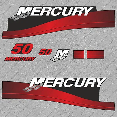 High Quality Graphics Set Fit 50Hp Mercury Outboard Cowling Decal Custom Motor • $48.99