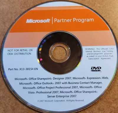 Microsoft Office Sharepoint Designer 2007 Expression Web Outlook MORE + Keys • $50