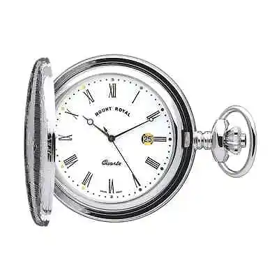 Chrome Plated Hunter Pocket Watch By Mount Royal - Model No. B5 • $134.96