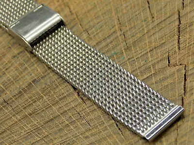 Sliding Clasp Stainless Steel Mesh 16mm Vintage NOS Unused Watch Band Bracelet • $30