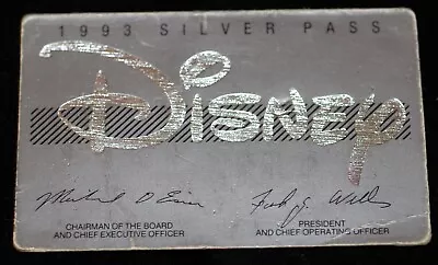 Disneyland Silver Pass 1993 Walt Disney ABC Employee EPCOT Magic Kingdom WDW • $20