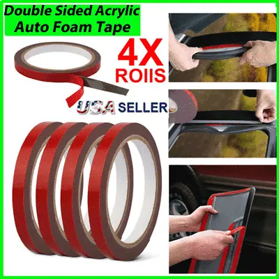 $8.29 • Buy 4X Auto Tape Acrylic Foam Double Sided Mounting Adhesive 3m X 10mm Truck Car New