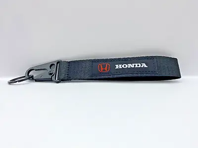 Honda Fabric Tow Strap Keyring Honda Civic Type R Accord Key Chain Clip Black • £6.99