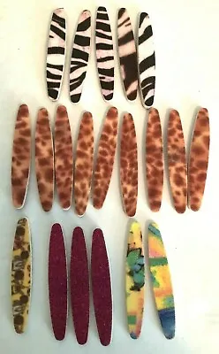 Small NAIL FILE Emery Board Lot Of 19 Glitter Leopard Zebra Colorful • $8.99