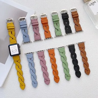 $1.99 • Buy Genuine Leather Apple Watch Band Strap IWatch Series 7 SE 6 5 4 3 2 45/44 41/40