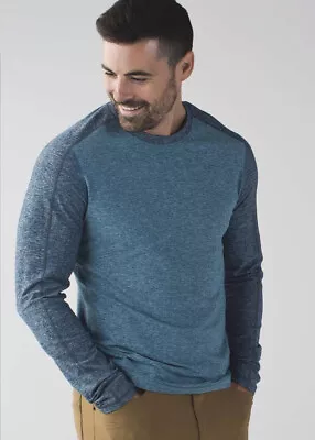 Lululemon Men’s Surge Warm Crew Desert Blue/Teal Long Sleeve Shirt XL FREESHIP • $34.99