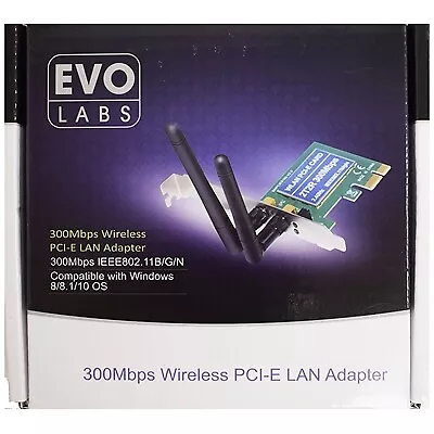 Evo Labs Pci-Express Full Height N300 Wifi Card • £12.95