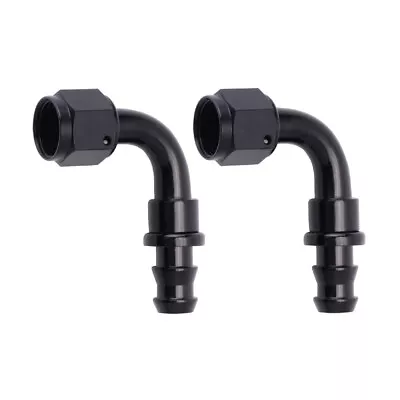 2Pcs 90° 90Degree Swivel Hose Line End Fitting Adaptor Fuel Oil AN6 AN8 AN10 • $10.99