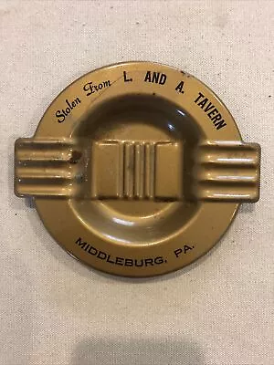 1950’s Vintage Metal Ashtray L And A Tavern Middleburg Pennsylvania PA • $19.99
