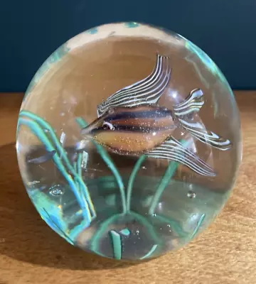 Vintage Fratelli Toso Murano Aquarium Fish Paperweight 3  Diameter • $75