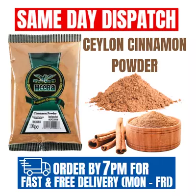 Natural Ceylon CINNAMON POWDER - High Quality 100% Pure Superior Sweet Flavour • £3.29