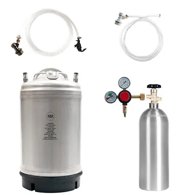 Cold Brew And Draft Beer Kit New 3 Gal Ball Lock Keg 5 Lb. CO2 Tank & Regulator • $274.95