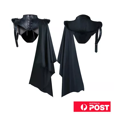 Grim Reaper Cape Halloween Party Devil Costume Vampire Cloak Men Medieval Retro • $29.53