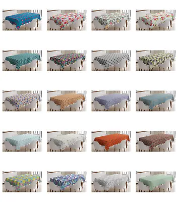 Ambesonne Floral Drawings Tablecloth Table Cover For Dining Room Kitchen • £33.08