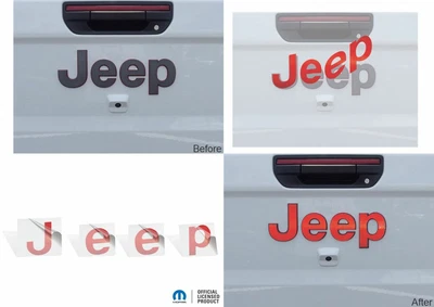 $24.99 • Buy 2020-2023 Gladiator Tailgate JEEP Badge Overlay Decal Stickers