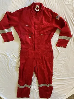 Wenaas FR Coveralls Mens Size 50 Short Red Fire Resistant Reflective Stripes. • $35