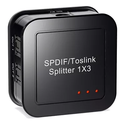 Digital Optical Audio 1X3 SplitterDigital SPDIF TOSLINK Optical Fiber Audio Spl • $17.57