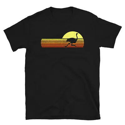 Ostrich Retro Sun Vintage African Bird Lover Tee Cool Animal Unisex T-Shirt • $22.99