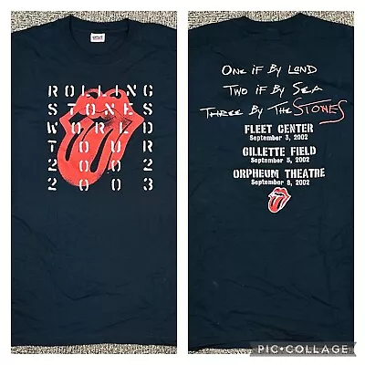 VTG 2002 Rolling Stones New England Concert Tee Mens Large Flawless Rock Shirt • $20