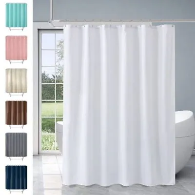 Shower Curtain Mould Resistant Bathroom Plastic Fabric Curtain 180 X 180cm Ring • £6.04