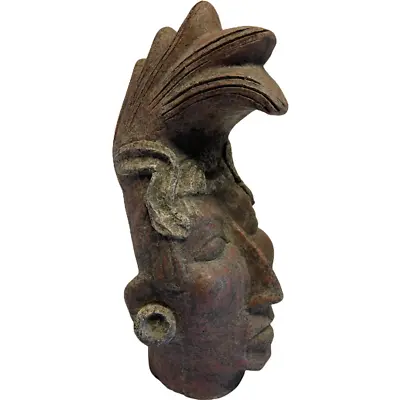 Big Bust Head Of King Pakal Of Palenque Reproduction Clay Mayan-Sculpted-MEXICO  • $89.99
