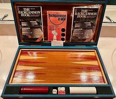 VTG UK Backgammon Bakelite Game Set Lacquered Inlaid Rosewood 1960s Complete • $97