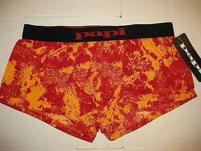 Men's Papi Brazilian Trunk Boxer Brief Red / Orange Design Size  L 36-38 Nwt • $12.95