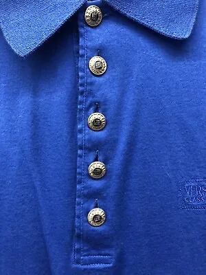 Authentic Versace Classic V2 Blue Ss Medussa Btn Shirt - Small • $99.99