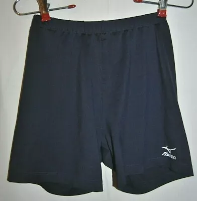 Women's MIZUNO Spandex Navy Blue Athletic Knit Shorts Size S DryLite • $6.99