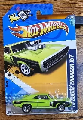 '70 Dodge Charger R/T Hot Wheels Muscle Mania Mopar '12 Green #3/10 NEW 1:64 • $4