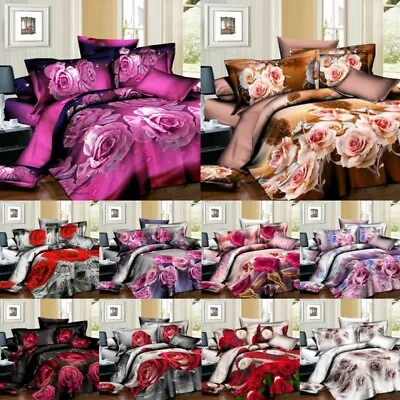 3D Complete Bedding Set Duvet Cover Fitted Sheet & 2 Pillowcases Double & King . • £18.95