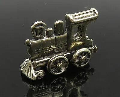 925 Sterling Silver - Vintage Shiny Steam Train Toy Trinket (SPINS) - TR3226 • $69.15