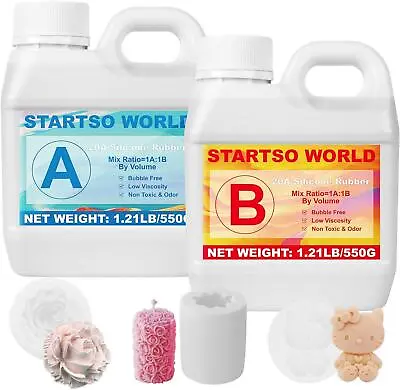 STARTSO WORLD Silicone Mold Making Kit 20A Platinum Liquid Rubber For Fast Cure • $46.23