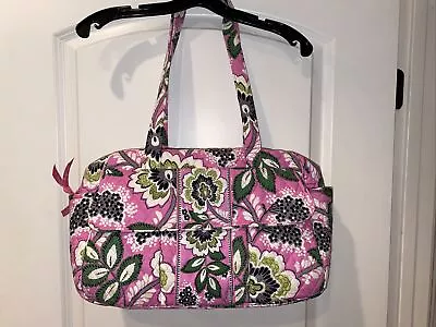 Vera Bradley Medium Priscilla Pink & Green Diaper Bag With Floral Pattern • $15.98