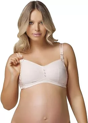 Cake Maternity Women's Sorbet Wireless Lace Nursing Bra Cream 38D UK/ 38D US • £15.19