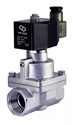 1  Inch High Pressure Electric Steam Solenoid Process Valve Stainless NC 24V DC • $189.99