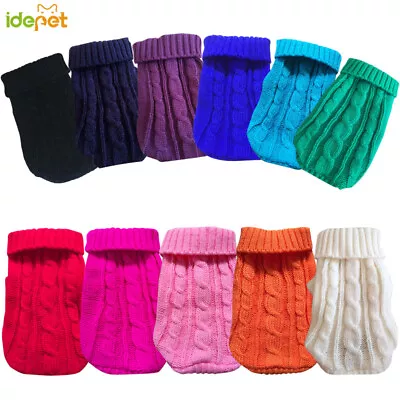 $7.39 • Buy Knitted Dog Sweater XXXS/XXS/XS Cat Puppy Clothes Jumper For Chihuahua Teacup
