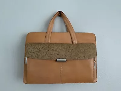 Vintage Women's PELLE Studio Wilson Tan Leather Executive Briefcase/Attache • $50.88