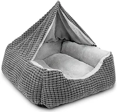 Rectangle Dog Bed Warm Hooded Puppy Bed F Large Medium Small Dogs Luxury Super • £36.09