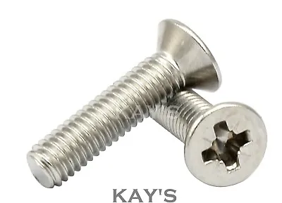 M3 (3mmØ) POZI COUNTERSUNK MACHINE SCREWS A2 STAINLESS POZIDRIVE CSK BOLTSKAY'S • £2.79