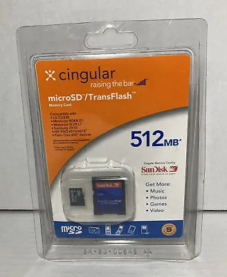 Cingular MicroSD / Transflash 512MB Sandisk Memory Card New • $49.99